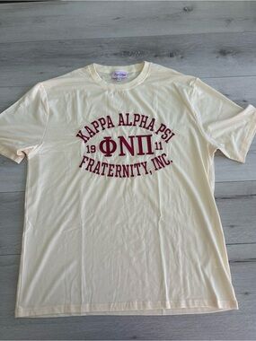 Nupe Swag Kappa Alpha Psi Fraternity T shirt Cream/Red Size XL NWOT IN PKG